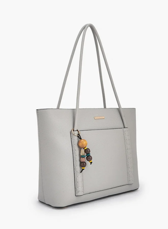 سيليست Textured Tote Bag With Bag Charm